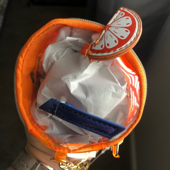 Neiman Marcus Orange You Glad Keychain Coin Purse - Picture 3 of 3